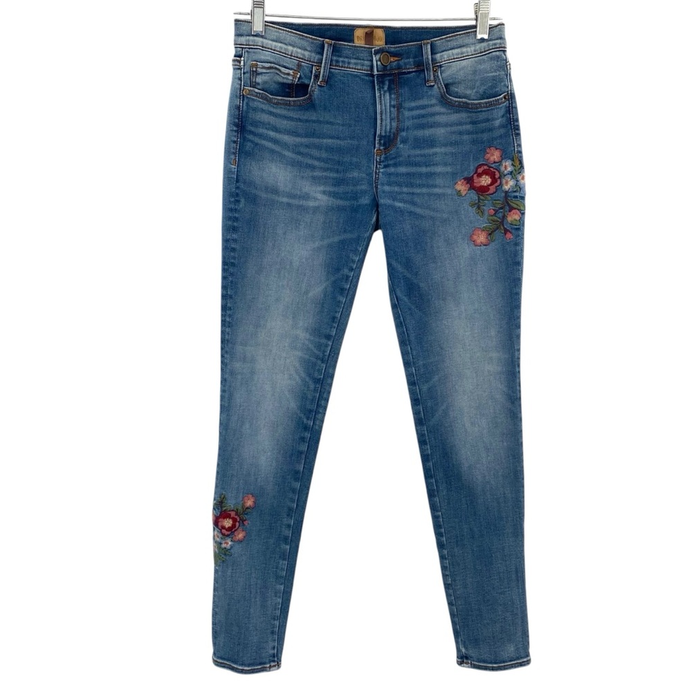 Driftwood Beau Classic Fit Floral Embroidery Stretch Jeans